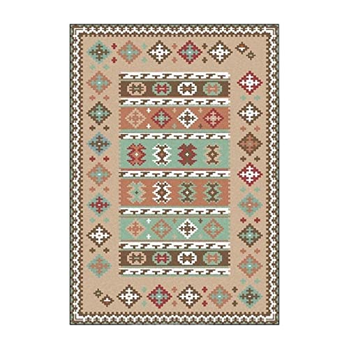VCADEN Teppich Taracarpet Kreativer Teppich Rechteckiger Teppich Einfacher Nordischer Hellblauer Brauner Für Wohnzimmer Wohnzimmerteppich Teppichen (Color : A, Size : 60 * 90cm) von VCADEN