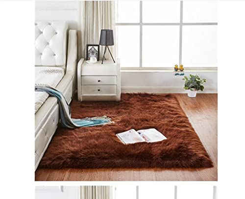 VCADEN Teppich Taracarpet Kunstwolle Teppich Plüsch Bodenmatte Wohnzimmerteppich Rechteckig Wohnzimmerteppich Teppichen (Color : Brown, Size : 60 * 180) von VCADEN
