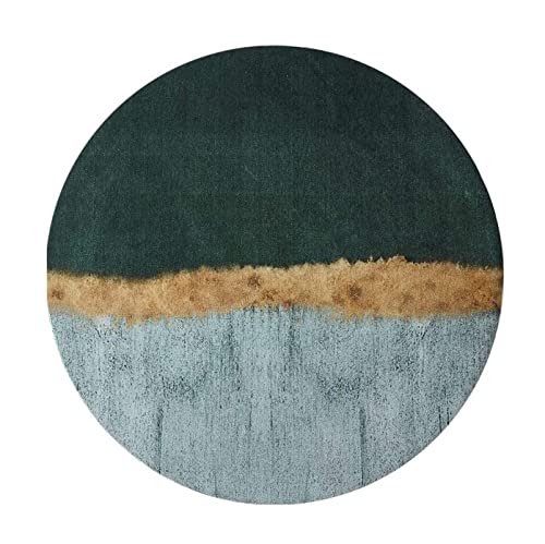 VCADEN Teppich Taracarpet Nordic Runder Teppich Wohnzimmer Moderner Teppich Hauseingang Couchtisch Wohnzimmerteppich Teppichen (Color : Groen, Size : 120CM) von VCADEN
