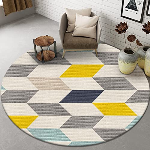 VCADEN Teppich Taracarpet Runder Teppich, runder, moderner, geometrischer Teppich, Raumdekoration, Teppich für Schlafzimmer Wohnzimmerteppich Teppichen (Color : D, Size : 3.3X3.3FT) von VCADEN