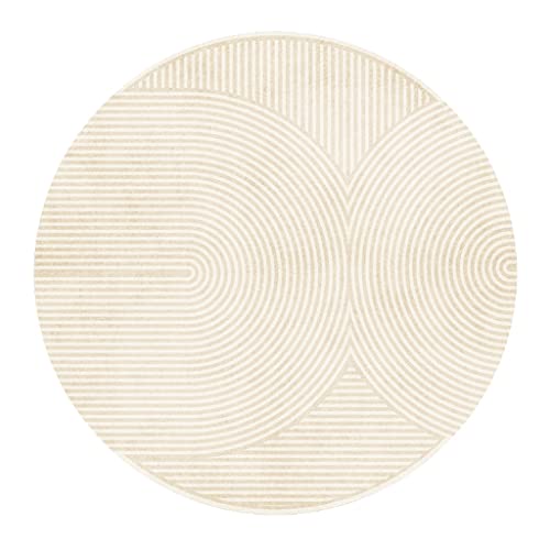 VCADEN Teppich Taracarpet Rutschfester runder Polyester-Teppich für Wohnzimmer, Arbeitszimmer, weicher Teppichboden Wohnzimmerteppich Teppichen (Color : Blue, Size : 47 inch/4 ft) von VCADEN