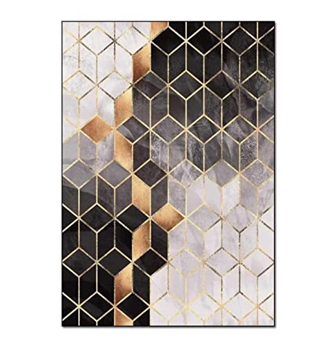 VCADEN Teppich Taracarpet Startseite Teppiche Weicher Teppich Abstrakte Linie Geometrisches Rautengitter Für Schlafzimmer Wohnzimmerteppich Teppichen (Color : A, Size : 80X120CM) von VCADEN