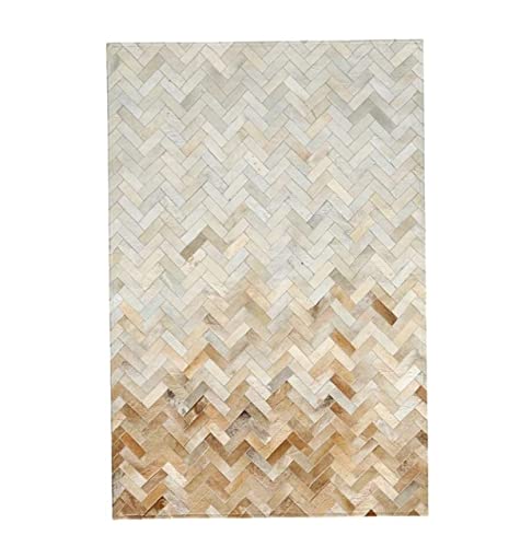 VCADEN Teppich Taracarpet Teppich Mit Ledernähten, Moderne Einfache Rechteckige Teppichdekoration Wohnzimmerteppich Teppichen (Color : Bronze, Size : 140 * 200cm) von VCADEN