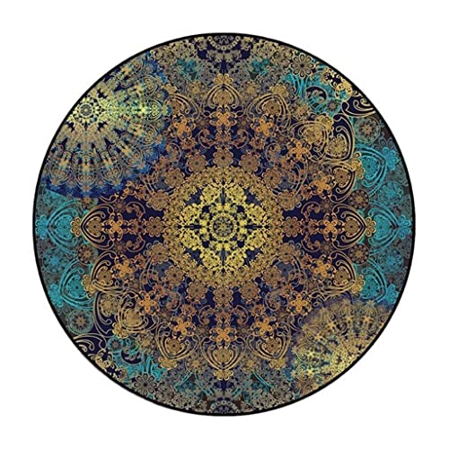 VCADEN Teppich Taracarpet Teppiche Teppiche Blumenmuster Ethnischer runder Teppich Weihnachtsteppich Bodenmatte Wohnzimmerteppich Teppichen (Color : 1, Size : 100cm Diameter) von VCADEN