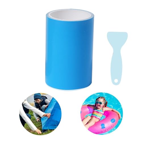 VCANIVR Pool Reparaturset Unterwasser Reparatur 10 cm x 150 cm TPU Pool Flicken für Wasserbett Schwimmbäder Aufblasbares Boot Runden & Platz mit Schaber von VCANIVR