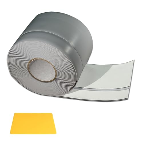Weichsockelleiste Selbstklebend 6M, 50x20 mm PVC Sockelleiste Selbstklebend, Weichsockelleiste Flexibel für Küche und Bad Geeignet von VCANIVR