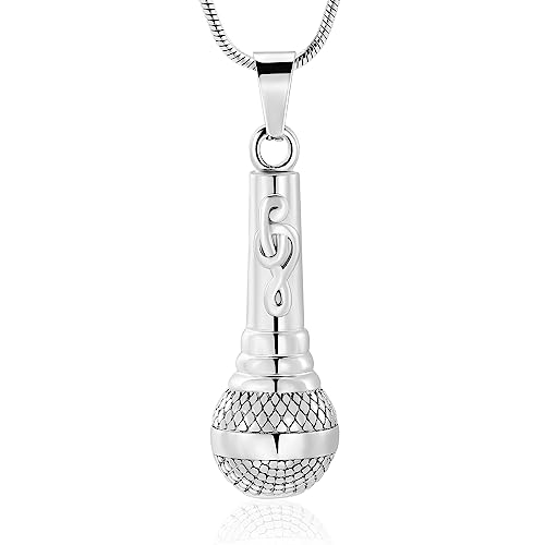 Mikrofon Einäscherungsschmuck für Asche für Frauen Männer Edelstahl Keepsake Memorial Ascheschmuck von VCCWYQK