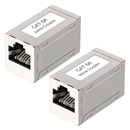 VCE RJ45 Kupplung Cat7 Cat6A LAN Kupplung Netzwerk verbinder Modular Geschirmt RJ45 Buchse Adapter für Verlängerung Ethernet Kabel 2 Stück von VCE