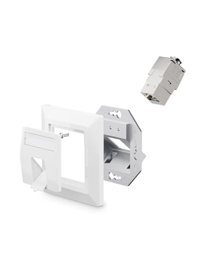 VCELINK 1x Keystone Netzwerkdose Unterputz CAT8 1Fach, Lan Dose Keystone RJ45 Modul, STP Vollgeschirmt, RJ45 Ethernet Datendose DSL Patchkabel Verlegekabel von VCELINK