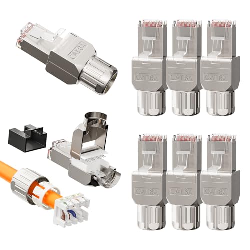 VCELINK CAT 6A RJ45 Stecker, CAT 6A Netzwerkstecker LSA Geschirmt RJ45 Stecker Werkzeuglos für Verlegekabel CAT8 CAT7 CAT6A, 10 Gbps 500MHz, 8 Stück VCELINK CAT 6A RJ45 Stecker, CAT 6A Netzwerkstecker LSA Geschirmt RJ45 Stecker Werkzeuglos für Verlegekabel CAT8 CAT7 CAT6A, 10 Gbps 500MHz, 8 Stück von VCELINK