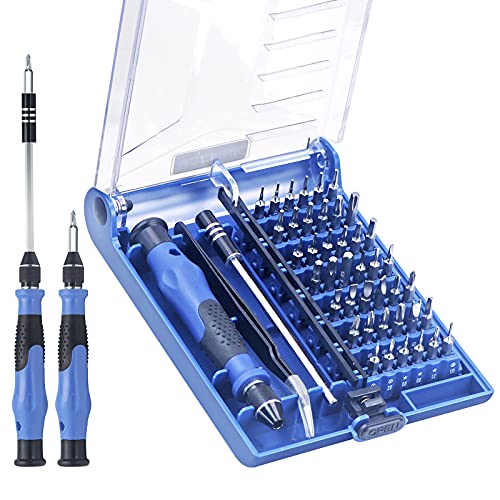 VCELINK Feinmechaniker Schraubendreher Set, 45 in 1 mit 42 Bits Mini Schraubenzieher Set, Schraubendreher Set Magnetisch mit Verlängerungsstange, Pinzette für Computer, Smartphone, Spielekonsole, Blau von VCELINK