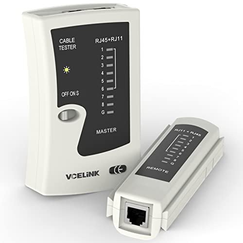 VCELINK Kabeltester, Netzwerktester Kabeltester für RJ45 RJ11 Kabel-Patchkabel-Leitungstester, LAN Tester, Telefon Kabelteser von VCELINK