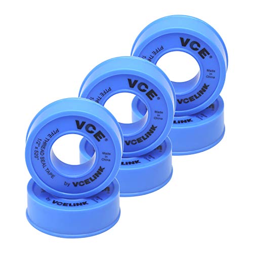 VCELINK PTFE Dichtband PTFE Band Gewinde Dichtungsband Teflonband Gewindedichtband PTFE Tape, 12mm 13m, Blau 6 Stück von VCELINK