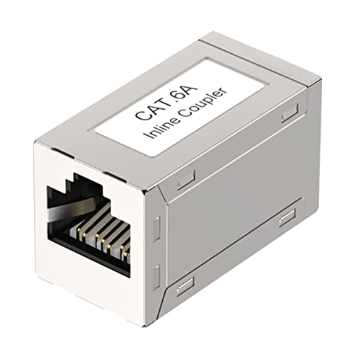 VCELINK RJ45 Kupplung Cat 6A Cat 7 Verbinder Lan Netzwerk Modular Geschirmt Buchse Adapter für Verlängerung Ethernet Kabel 1 Stück von VCELINK