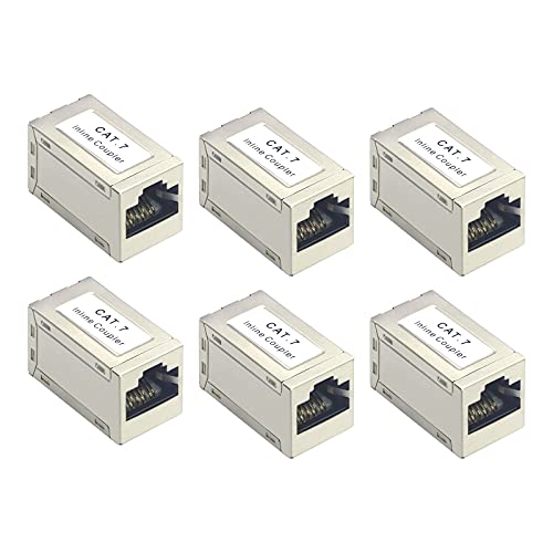 VCELINK RJ45 Kupplung Cat7 Lan Kupplung für Lan Kable Verlängerung Ethernet Kabel Cat7 Cat6A Cat6 Cat5e Cat5 Geschirmt 6 Stück von VCELINK