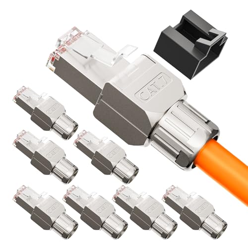 VCELINK CAT 7 RJ45 Stecker, CAT 7 Netzwerkstecker LSA Geschirmt RJ45 Stecker Werkzeuglos für Verlegekabel CAT8 CAT7 CAT6A, 10 Gbps 600MHz, 8 Stück VCELINK CAT 7 RJ45 Stecker, CAT 7 Netzwerkstecker LSA Geschirmt RJ45 Stecker Werkzeuglos für Verlegekabel CAT8 CAT7 CAT6A, 10 Gbps 600MHz, 8 Stück von VCELINK