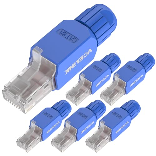 VCELINK RJ45 Stecker Werkzeuglos Cat6 A Lan Stecker Werkzeugfreie Vergoldete, Cat6A Cat6 UTP Modular Netzwerkstecker (LSA) für Verlegekabel (Cat 6A, 6) VCELINK RJ45 Stecker Werkzeuglos Cat6 A Lan Stecker Werkzeugfreie Vergoldete, Cat6A Cat6 UTP Modular Netzwerkstecker (LSA) für Verlegekabel (Cat 6A, 6) von VCELINK