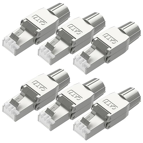 VCELINK RJ45 Stecker Werkzeuglos für Verlegekabel Cat7 Cat6A Netzwerkstecker Werkzeuglos Feldkonfektionierbarer LSA Geschirmt 10 Gbps 600MHz, 6 Stück VCELINK RJ45 Stecker Werkzeuglos für Verlegekabel Cat7 Cat6A Netzwerkstecker Werkzeuglos Feldkonfektionierbarer LSA Geschirmt 10 Gbps 600MHz, 6 Stück von VCELINK