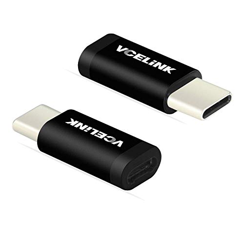 VCELINK USB C auf Micro USB，Adapter USB C auf Micro USB für Samsung Galaxy S10 S9 S8 Plus/Note 10 9 8/A3 A5 2017, Huawei P9/P10, Xperia XZ, LG G5 G6, 2 Stücke von VCELINK