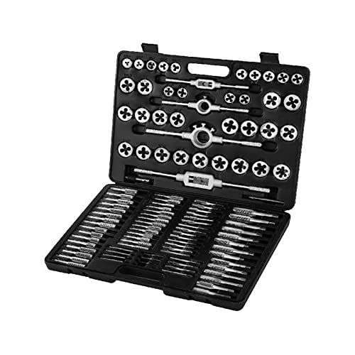 110PCS Tippen Und Matrizen Set Metric M2-M18 Hand Threading Schneiden Wrench Tools Wolfram Stahl for Maschine Werkzeug Präzision Module für Anfänger zum Selbermachen von VCHICS