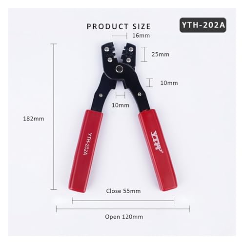 18 cm rote Terminal-Crimpzan AWG-Draht 14–28 Crimp-Kabelschneide-Handwerkzeu Klemme Multitools for die Schmuckherstellung Anln Für Elektriker und Mechaniker(YTH-202A) von VCHICS