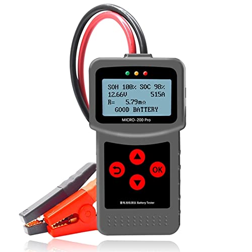 Autobatterietester, 1. 2V 24V Micro-200 Pro Auto-Batterie-Tester digitaler Batterieanalysator mehrsprachig digital AGM EFB. Gel CCA BCI CA MCA JIS DIN IEC Leicht Zu Lesen, Einfach Zu Bedienen von VCHICS