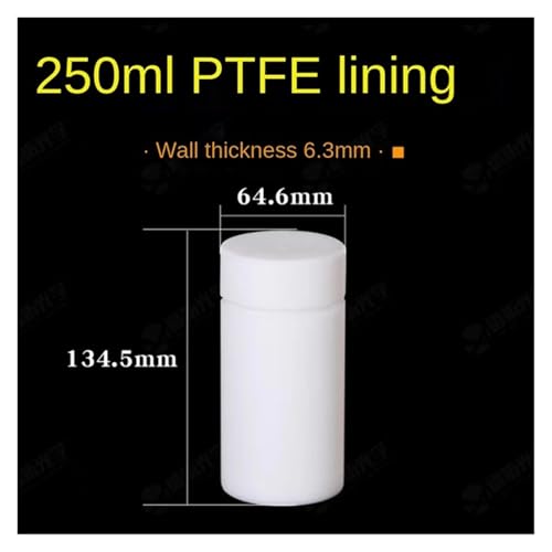 Autoklavreaktor, 25 ml 50 ml 100 ml 150 ml 200 ml 250 ml 500 ml PTFE-Kammer in einem mit einem Autoklavenreaktor ausgekleideten Gefäß for die hydrothermale Synthese(PTFE 250ML) von VCHICS