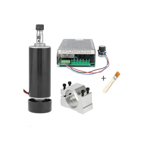 CNC-Spindelmotor, 0,5 kW luftgekühlter Spindelmotor ER11 Spannfutter CNC 500 W Spindel-Gleichstrommotor + 52 mm Klemmen + Netzteil Drehzahlregler for DIY-CNC für CNC-Fräsmaschine(3 set) von VCHICS