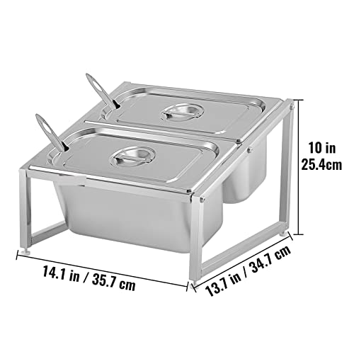 Commercial Spice Rack Gewürz Organizer 2-10Pans Edelstahl Home Expandable Regal Food Inhaltsstoffe Suppenbehälter Für Anfänger und Heimwerker(2Pans 10.6L 2-Tier) von VCHICS