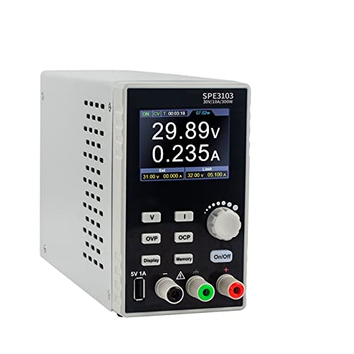 DC-Stromversorgung variabel, Programmierbares DC-Netzteil 300 W 30 V / 10 A 60 V / 10 A 2,8 Quot;LCD 10mV/1mA Auflösung Digitaler Spannungsreglerschalter Hohe Präzision (Color : SPE3103 300W, Size : von VCHICS