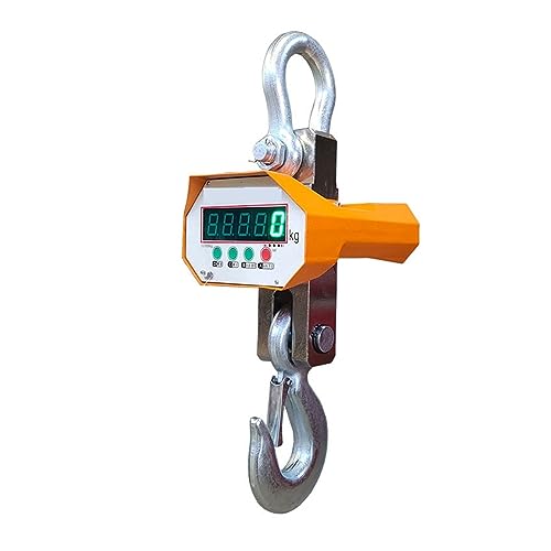 Digitale Kranwaage, 1T 3T 5T ​​10T Elektronische Hängewaage Haken Drahtlose Industriekran Waage LED Hochpräzise sensor Fernbedienung Für Garage, Bauernhof, Jagd(5T Red Digit) von VCHICS