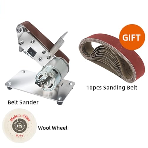 Edelsteinschleifer, Mühle elektrischer Gürtelschleifer DIY. Sander Polierer Mini-Poliermaschine Gurt Sander Mühle Messerschärfer mit Schleifgürtel für DIY-Edelsteine(Blue) von VCHICS