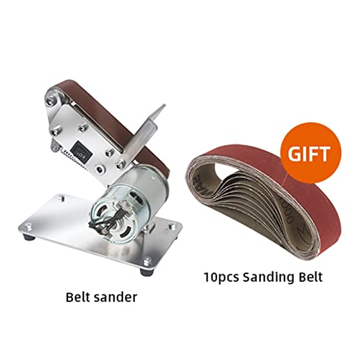 Edelsteinschleifer, Mühle elektrischer Gürtelschleifer DIY. Sander Polierer Mini-Poliermaschine Gurt Sander Mühle Messerschärfer mit Schleifgürtel für DIY-Edelsteine(Green) von VCHICS