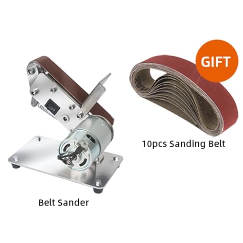 Edelsteinschleifer, Mühle elektrischer Gürtelschleifer DIY. Sander Polierer Mini-Poliermaschine Gurt Sander Mühle Messerschärfer mit Schleifgürtel für DIY-Edelsteine(Rood) von VCHICS