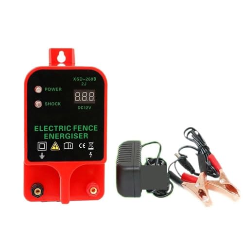 Elektrozaun, Geflügelfarm Schäfer Zaun Tiere Alarm Puls Controller LCD Ladegerät Hohe Spannung Dezibel Elektrische Werkzeuge 10KM Einsatz in Haushalt und Garten(Normal Edition) von VCHICS