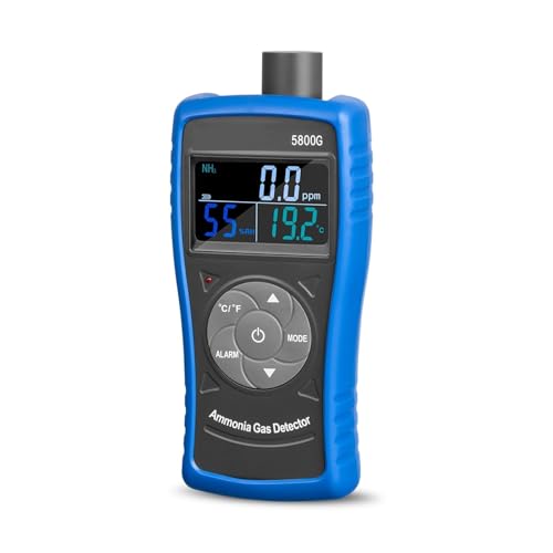 Gaswarngerät, Luft Detektor 5800G Monitor NH3 Gas Ebene W/Alarm, 0-100ppm Partikel Meter Mit USB Aufladen Batterie for Industrie Farmen Zur Luftüberwachung(Rood) von VCHICS
