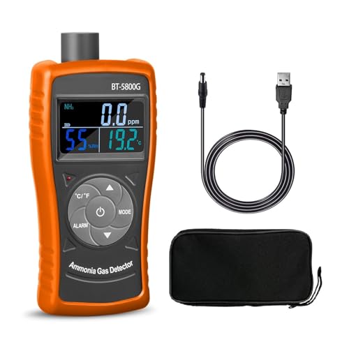Gaswarngerät, Luft Detektor 5800G Monitor NH3 Gas Ebene W/Alarm, 0-100ppm Partikel Meter Mit USB Aufladen Batterie for Industrie Farmen Zur Luftüberwachung(Yellow) von VCHICS
