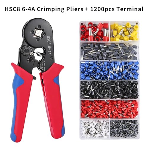 HSC8 6-4A Crimpzan Rohrklemmen-Crimper-Draht Mini-Crimper-Werkzeu for Crimpen elektrischer Haushaltsdrähte Für Elektriker und Mechaniker(HSC8 6-4 1200pcs) von VCHICS