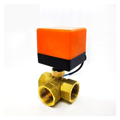 Magnetventil, 1" Elektrischer Kugelhahn Messing Klimaanlage Fußbodenheizung Magnetventil Dreiwege AC220 DC24V DC12V(12) von VCHICS