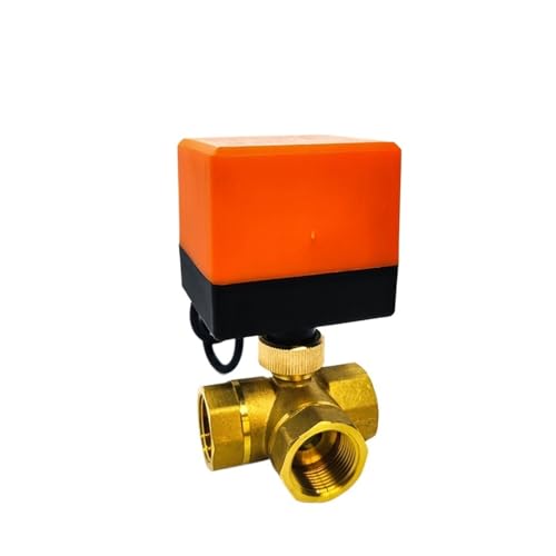 Magnetventil, 3/4" Elektrischer Kugelhahn Messing Klimaanlage Fußbodenheizung Magnetventil Dreiwege AC220 DC24V DC12V(12) von VCHICS