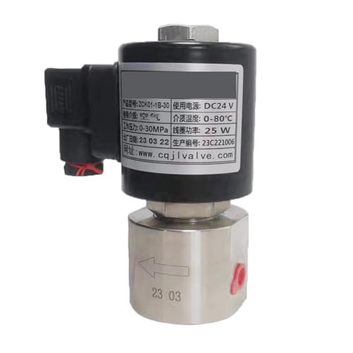 Magnetventil, 300 bar 30 MPa 2-We-Stickstoff-Hochdruck-Magnetventil 1/4 24 V Öffnung 1 mm SS304 DN1 normalerweise schlossen(1/4",L_AC240V) von VCHICS