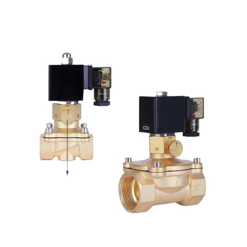Magnetventil, Manuelles Notschalter-Magnetventil aus Messing, AC220 DC24V for Wasser, Öl, Luft + energiesparendes Magnetventil(DN20,L_ACDC12V_ORDINARY TYPE) von VCHICS