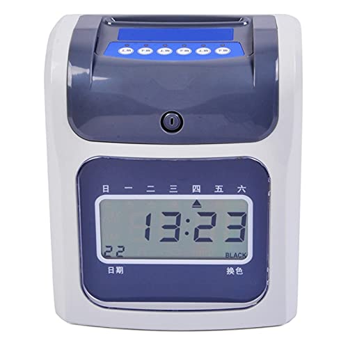 Stechuhren für Mitarbeiter Kleiner Unternehmen, LCD-Anwesenheitsmaschine Punch Clock Zweifarbige Drucktakt-Gesichtsbesuche Englische Version von Backup-Akku Große Speicherkapazität (Color : LCD Surfa von VCHICS