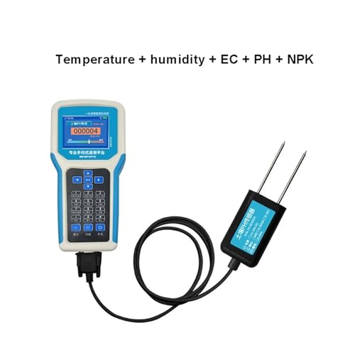 VCHICS Boden-pH-Tester, Intellinter tragbarer Handheld-Bodentachometer-Sensor Temperatur und Feuchtigkeit EC PH NPK-Detektor mit englischer Anzei für Garten- und Topfpflanzen(7 in 1) von VCHICS