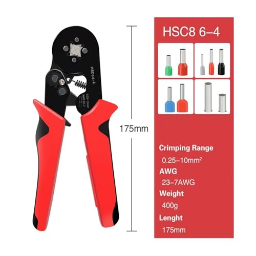 Zwin Crimpen Werkzeug HSC8 6-4/6-6 Elektrische Crimper Zan for Draht Ende Crimp Rohr Terminals Elektrische Schaltung Reparatur Für Elektriker und Mechaniker(HSC8 6-4) von VCHICS
