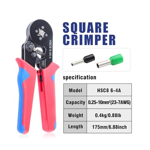 Zwinge Crimpen Werkzeug HSC8 6-4A 0,25-10mm² 23-7AWG Elektrische Ratsche Crimper Zange for Draht Ende Crimp Rohr Terminals Box Für Elektriker und Mechaniker(HSC8 6-4A) von VCHICS