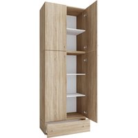 Büroschrank Lona Eiche Sonoma Nachbildung weiß B/H/T: ca. 70x200x39 cm von VCM Möbel