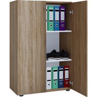 Büroschrank Lona XL Eiche Sonoma Nachbildung weiß B/H/T: ca. 70x110x39 cm von VCM Möbel