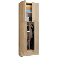 Putzschrank Lona Eiche Sonoma Nachbildung weiß B/H/T: ca. 70x200x39 cm von VCM Möbel