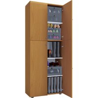 Schuhschrank Lona XXL buche Nachbildung weiß B/H/T: ca. 70x182x39 cm von VCM Möbel